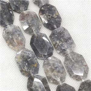 Gray Cloudy Quartz Beads Faceted Slice, approx 20-30mm