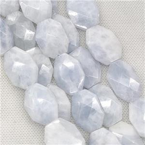 Natural Blue Calcite Beads Faceted Slice, approx 25-34mm