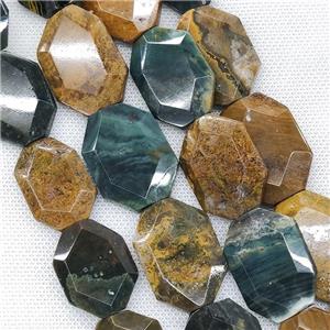 Ocean Agate Beads Faceted Slice, approx 26-37mm