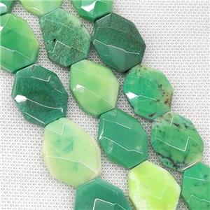 Natural Green Grass Agate Beads Faceted Slice, approx 18-25mm