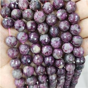 Plum Blossom Tourmaline Beads Faceted Round, approx 12mm dia