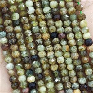 Natural Green Garnet Beads Faceted Rondelle, approx 4mm
