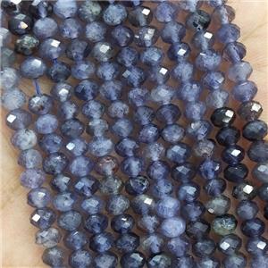Natural Iolite Beads Faceted Rondelle, approx 4mm
