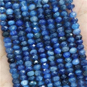 Natural Kyanite Beads Blue Faceted Rondelle, approx 4mm