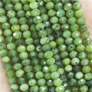 Natural Canaidan Chrysoprase Beads Green Faceted Rondelle, approx 4mm