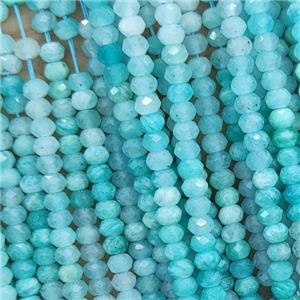 Green Amazonite Beads A-Grade Faceted Rondelle, approx 4mm