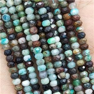 Natural Chrysocolla Beads Green Faceted Rondelle, approx 4mm