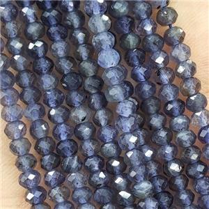 Natural Iolite Beads A-Grade Faceted Rondelle, approx 4mm