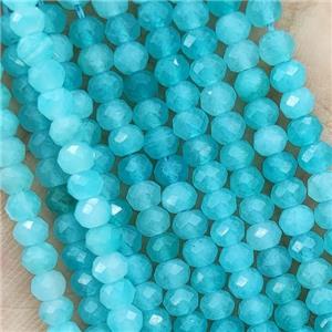 Green Amazonite Beads Treated Faceted Rondelle, approx 4mm