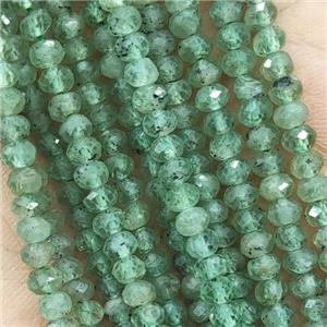 Natural Green Kyanite Beads Faceted Rondelle A-Grade, approx 4mm