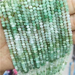 Green Australian Chrysoprase Seed Beads Faceted Rondelle, approx 4mm
