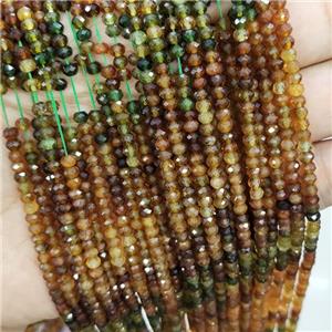Natural Tourmaline Beads Mix Color Faceted Rondelle, approx 4mm