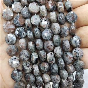 Yooperlite Flame Jasper Beads Faceted Coin, approx 10mm