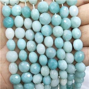 Blue Amazonite Beads Faceted Circle, approx 10mm