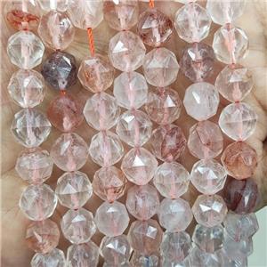 Red Crystal Quartz Beads Cut Round, approx 9-10mm