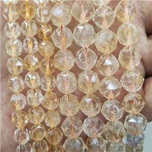 Natural Citrine Beads Cut Round Yellow, approx 7-8mm