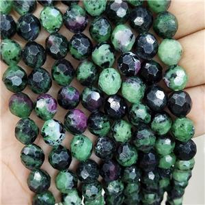 Natural Ruby Zoisite Beads Faceted Round, approx 10mm