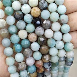 Chinese Amazonite Beads Multicolor Faceted Round, approx 10mm