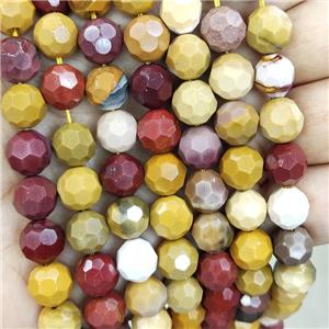 Natural Mookaite Beads Multicolor Faceted Round, approx 10mm