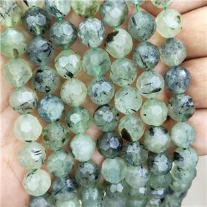 Natural Prehnite Beads Green Faceted Round, approx 10mm