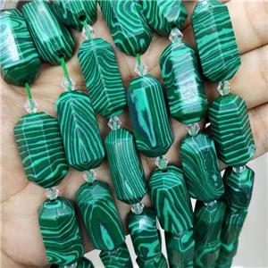 Synthetic Malachite Prism Beads Green, approx 13-27mm, 12pcs per st