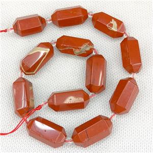 Red Jasper Bullet Prism Beads, approx 13-27mm, 12pcs per st