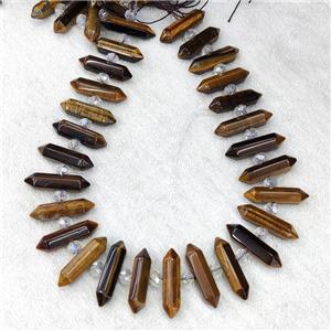 Tiger Eye Bullet Beads, approx 8-32mm