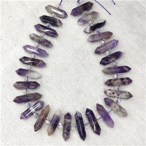 Dogtooth Amethyst Bullet Beads Purple, approx 8-32mm