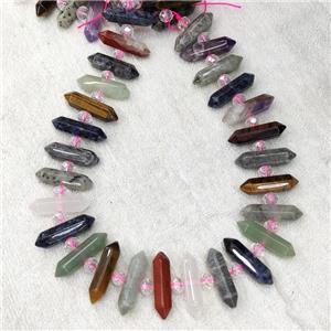 Mix Gemstone Bullet Beads, approx 8-32mm