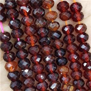 Natural Orange Garnet Beads Faceted Rondelle, approx 5.6-6mm