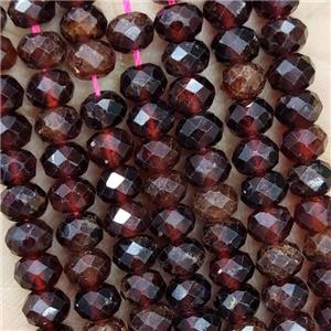 Natural Red Garnet Beads Faceted Rondelle, approx 5.6-6mm