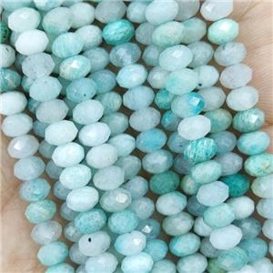 Natural Amazonite Beads Green Faceted Rondelle, approx 5.6-6mm
