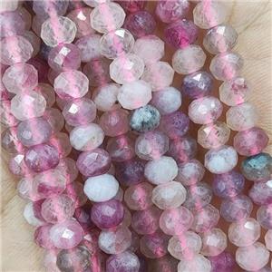 Natural Pink Tourmaline Beads Faceted Rondelle, approx 5.6-6mm