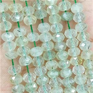 Natural Prehnite Beads Green Faceted Rondelle, approx 5.6-6mm