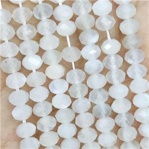 Natural White Moonstone Beads A-Grade Faceted Rondelle, approx 5.6-6mm
