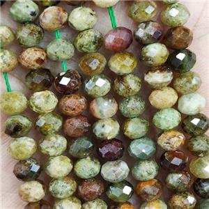 Natural Green Garnet Beads Faceted Rondelle, approx 5.6-6mm