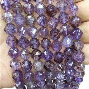 Natural Purple Phantom Quartz Beads Cut Round, approx 10mm