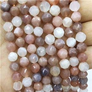 Natural Moonstone Beads Multicolor Round Cut, approx 8mm