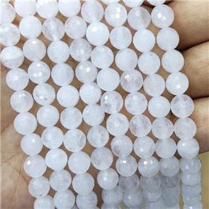 White Crystal Quartz Beads Faceted Round, approx 10mm dia