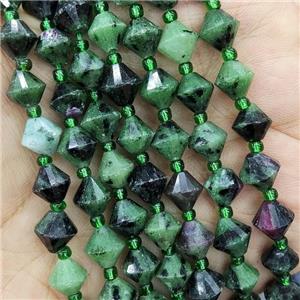 Ruby Zoisite Beads Bicone Green, approx 8mm