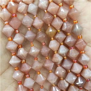 Natural Peach Moonstone Beads Bicone, approx 8mm