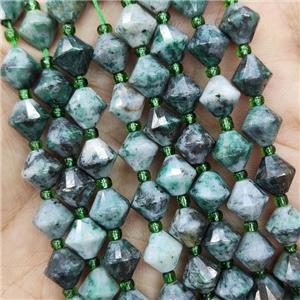 Natural Dioptase Beads Green Bicone, approx 8mm