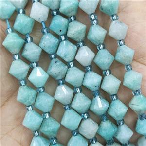 Green Amazonite Beads Bicone, approx 8mm