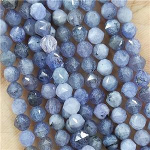 Natural Tanzanite Beads Blue Diamond Cut Round, approx 4mm