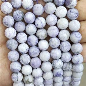 Purple Howlite Turquoise Beads Smooth Round Dye, approx 10mm dia