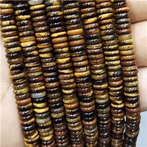 Natural Tiger Eye Beads Heishi Yellow, approx 2x6mm