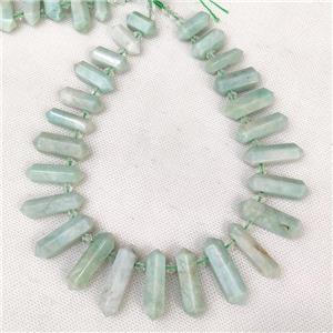 Green Amazonite Bullet Beads Topdrilled Graduated, approx 9-38mm