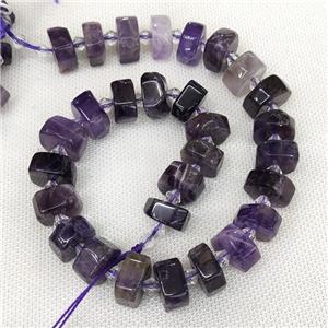 Natural Amethyst Heishi Beads Cut Deep Purple, approx 14-18mm