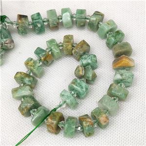 Natural Green Quartz Heishi Beads Cut, approx 14-18mm