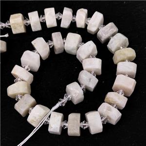 Natural White Heishi Beads Cut, approx 14-18mm